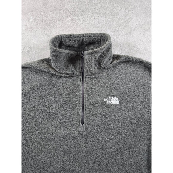The North Face Sweater Mens M/L Gray Fleece Pullover 1/4 Quarter Zip Polartec - Picture 1 of 9